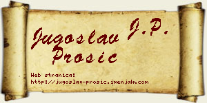Jugoslav Prošić vizit kartica